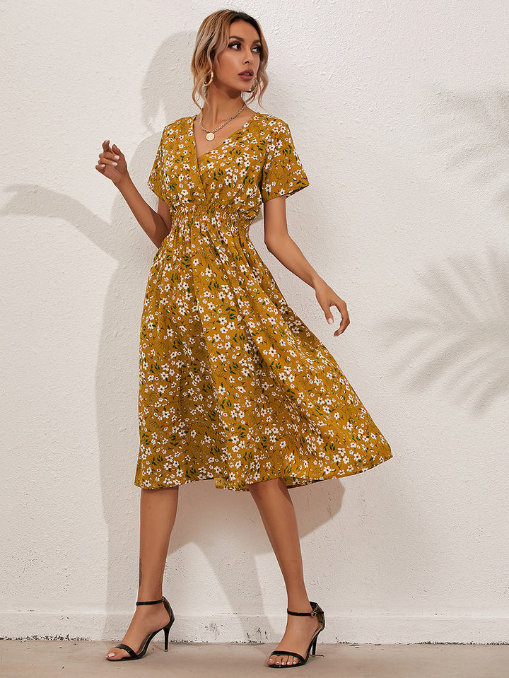 Bloemenprint Jurk - V-Hals Ontwerp & Zacht Stofgevoel