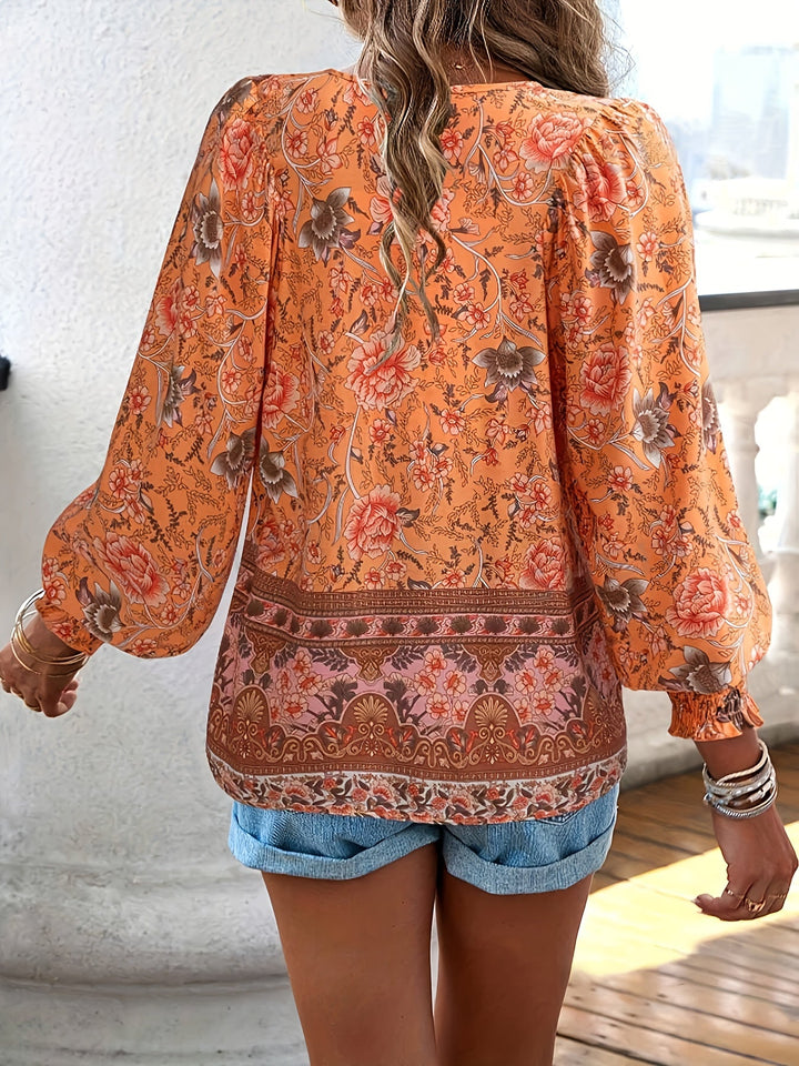 Bloemenstrik Voor Shirt - Lantaarnmouwen Ontwerp & Relaxed Fit