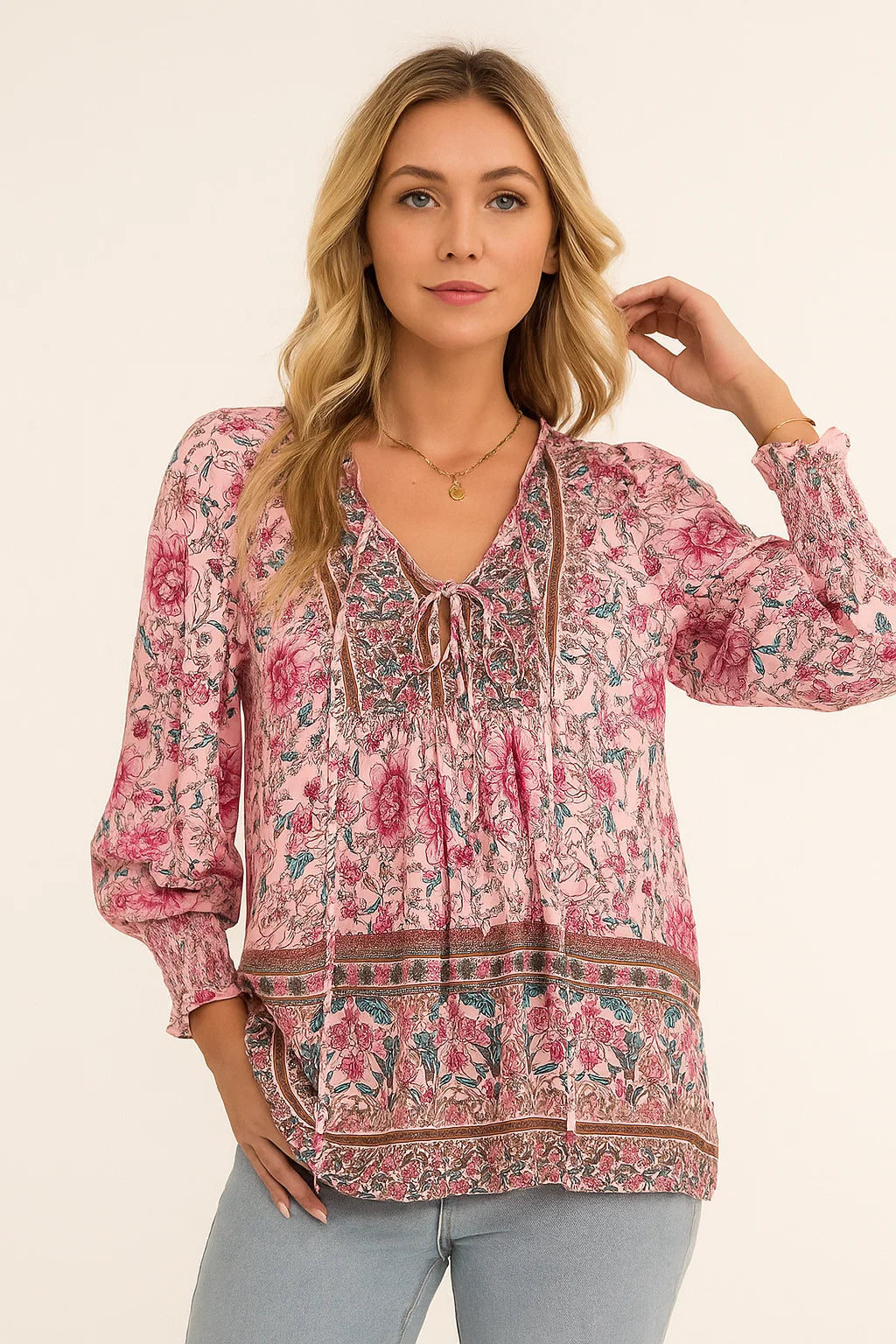 Bloemenstrik Voor Shirt - Lantaarnmouwen Ontwerp & Relaxed Fit
