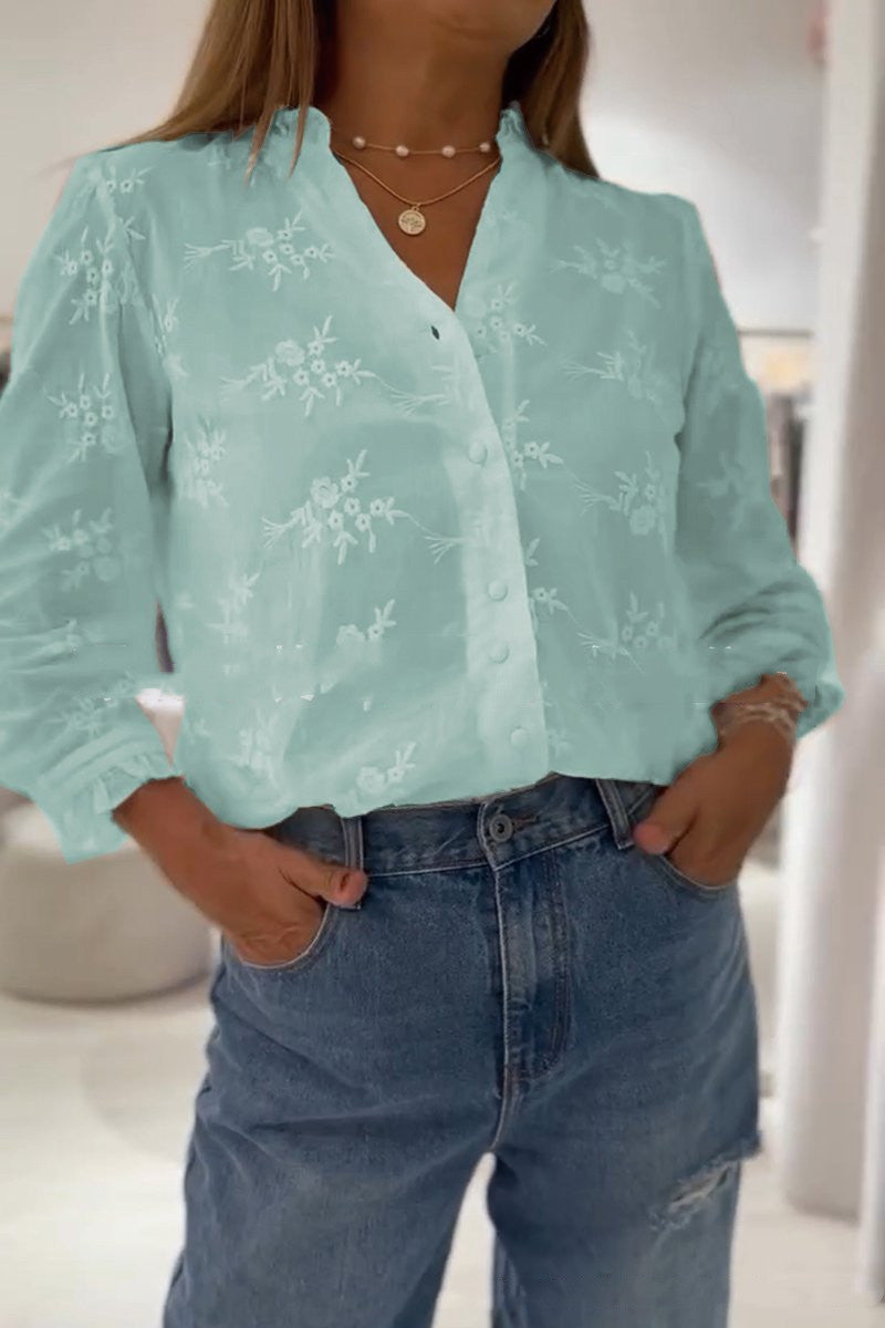 Blouse – Effen Kleur & Comfortabele Pasvorm