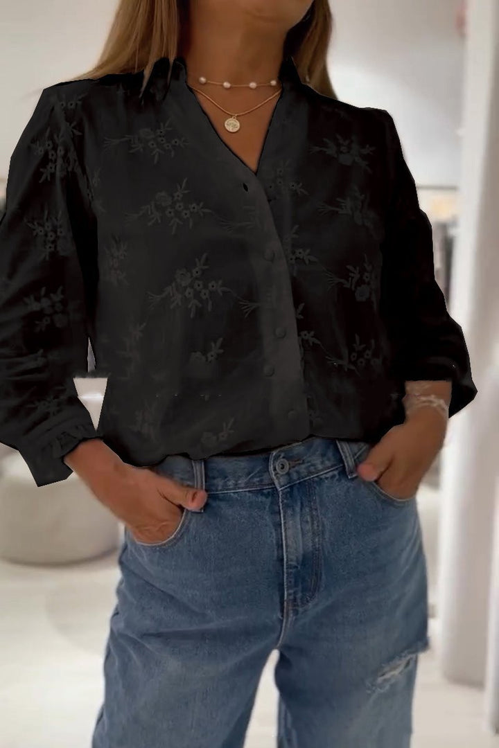 Blouse – Effen Kleur & Comfortabele Pasvorm