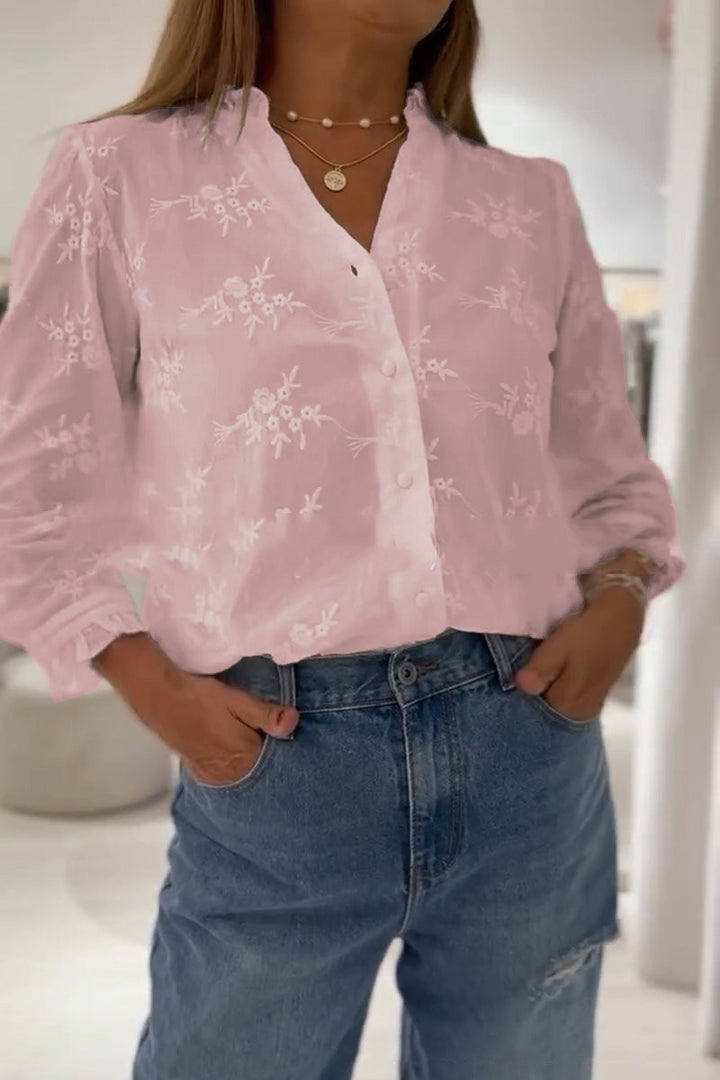 Blouse – Effen Kleur & Comfortabele Pasvorm