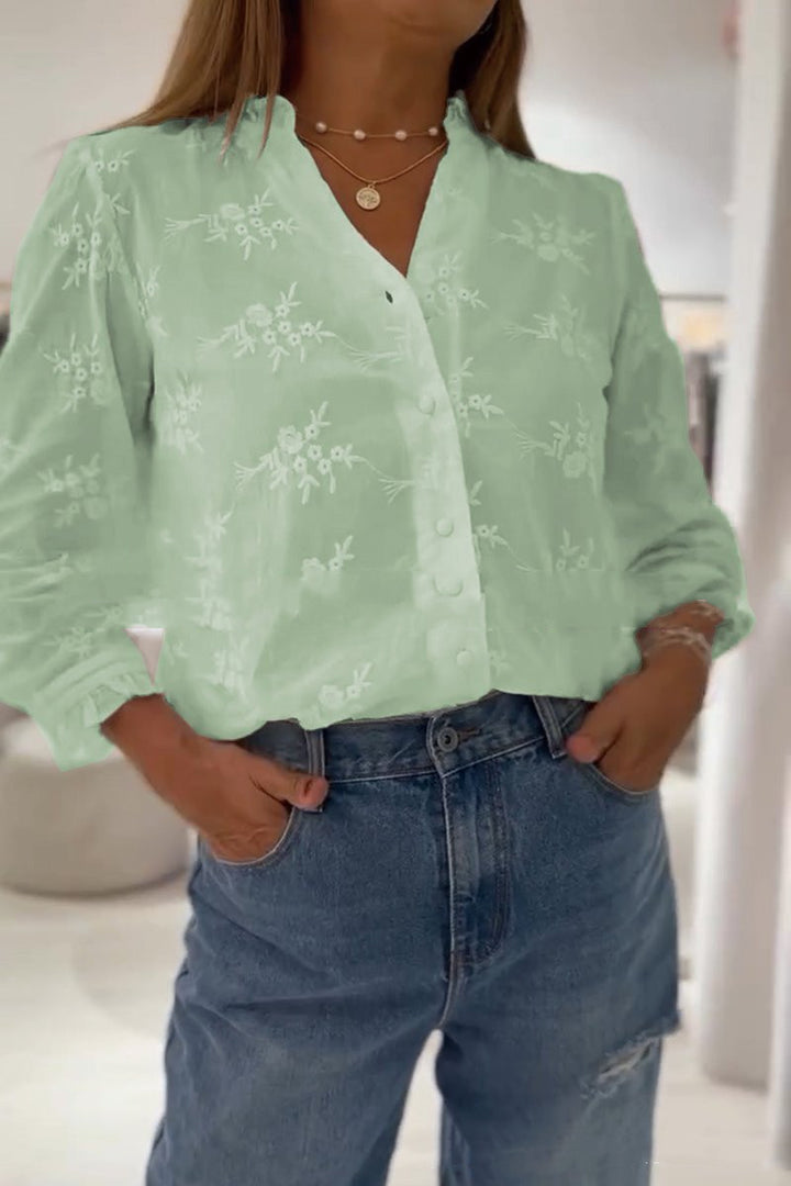 Blouse – Effen Kleur & Comfortabele Pasvorm