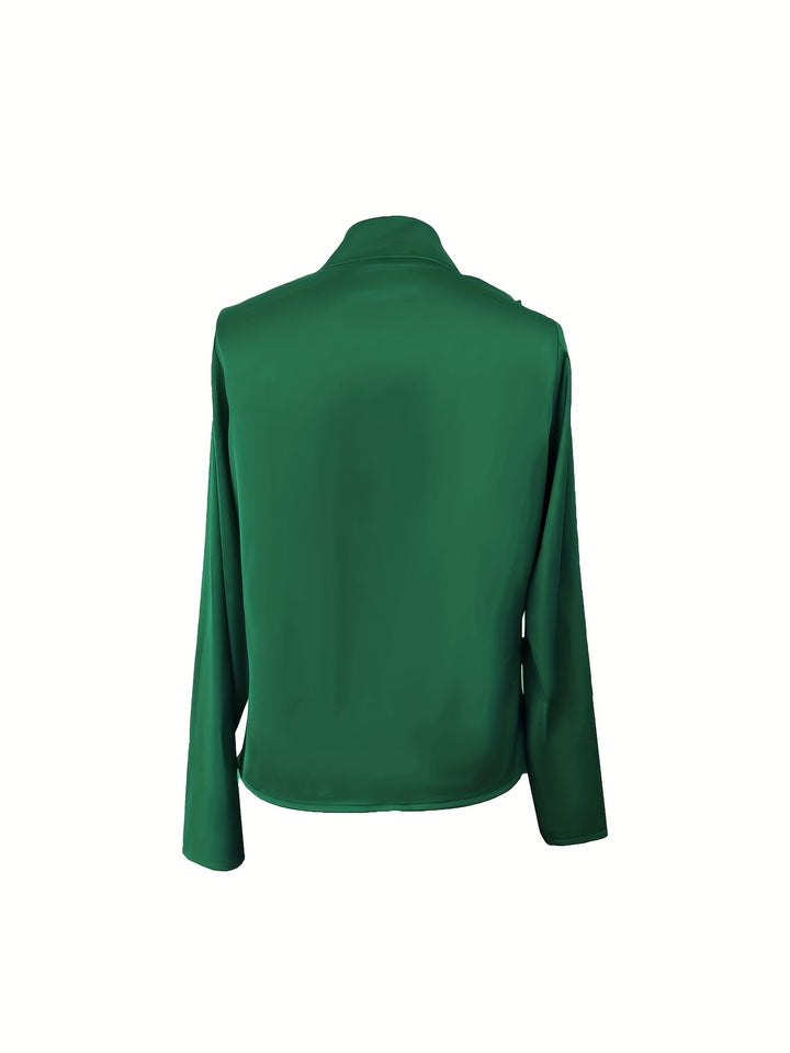 Blouse – Geplooide Details & V-Hals Ontwerp