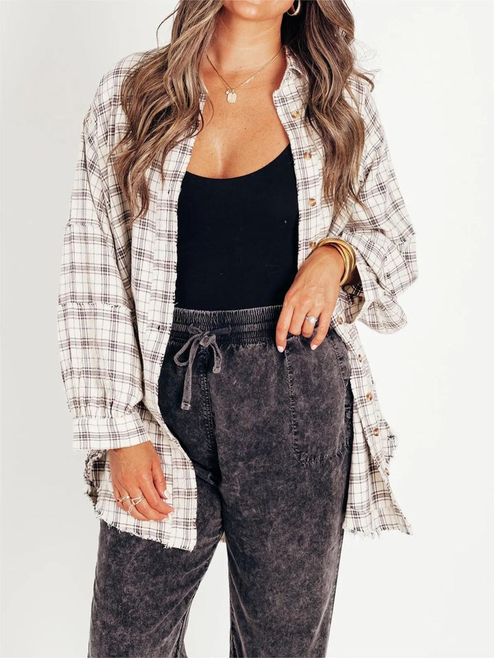 Blouse - Geruit Met Franjes En Losse Vorm