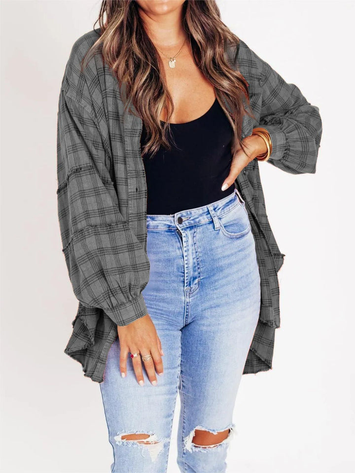 Blouse - Geruit Met Franjes En Losse Vorm