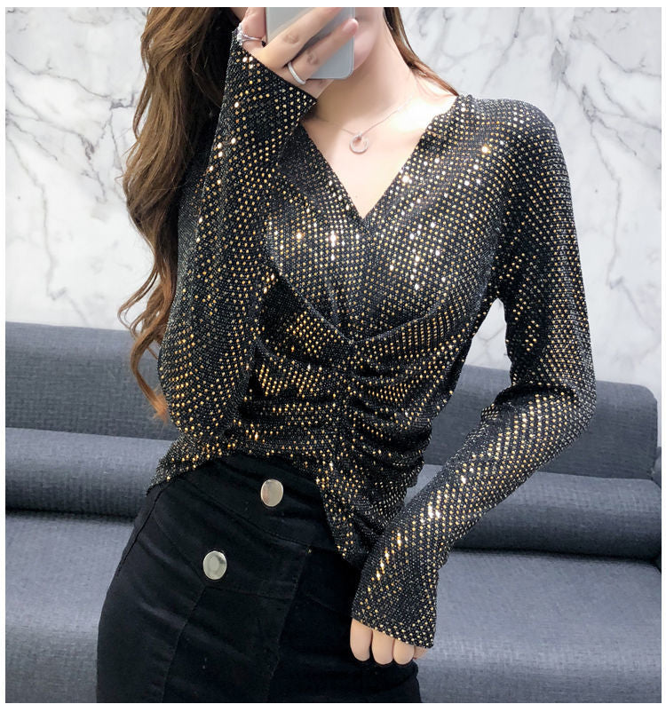 Blouse – Glanzende Stof & Slank Ontwerp