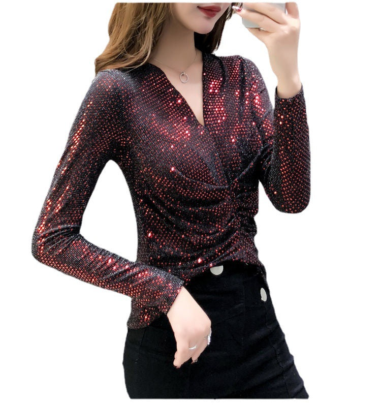 Blouse – Glanzende Stof & Slank Ontwerp