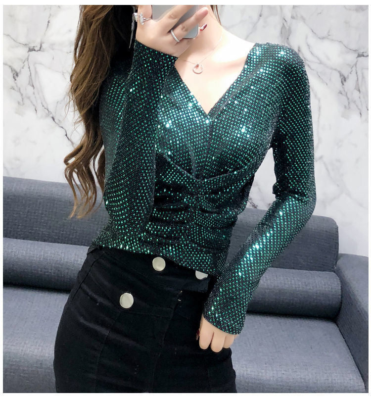 Blouse – Glanzende Stof & Slank Ontwerp