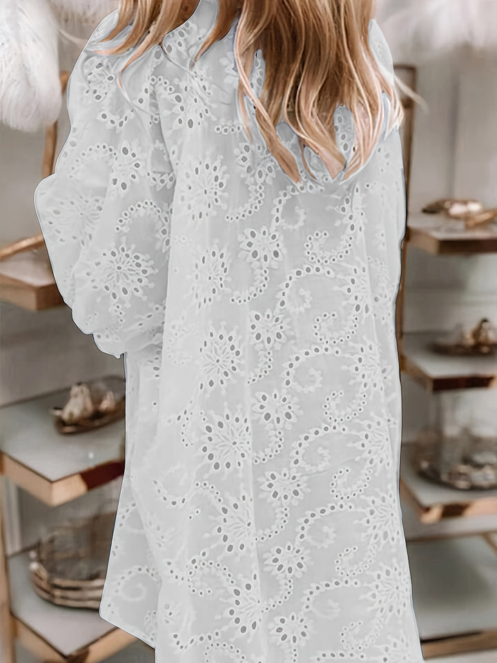 Blouse – Knoopsluiting & Luchtig Kort Mouw Ontwerp