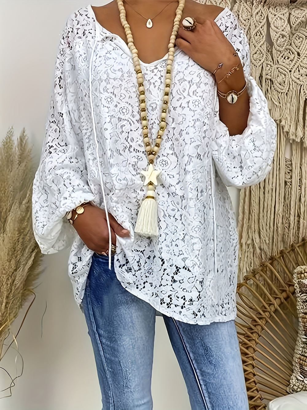 Blouse – Lange Mouwen & Kantdetails