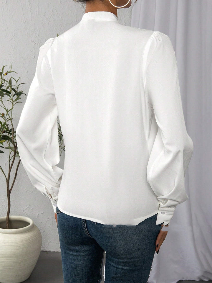 Blouse – Lange Mouwen & V-hals voor Comfortabele Pasvorm