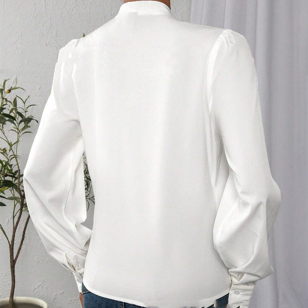 Blouse – Lange Mouwen & V-hals voor Comfortabele Pasvorm