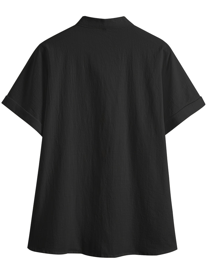 Blouse – Losse Batwing Mouwen & Knoopsluiting