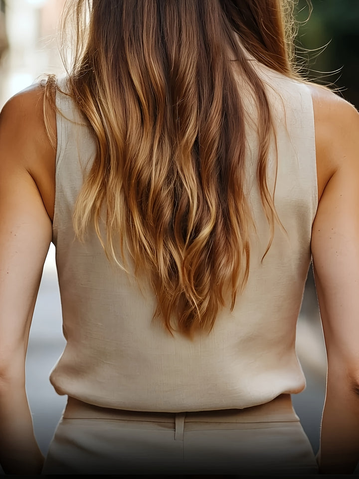 Blouse – Mouwloos Ontwerp & Lichtgewicht Stof