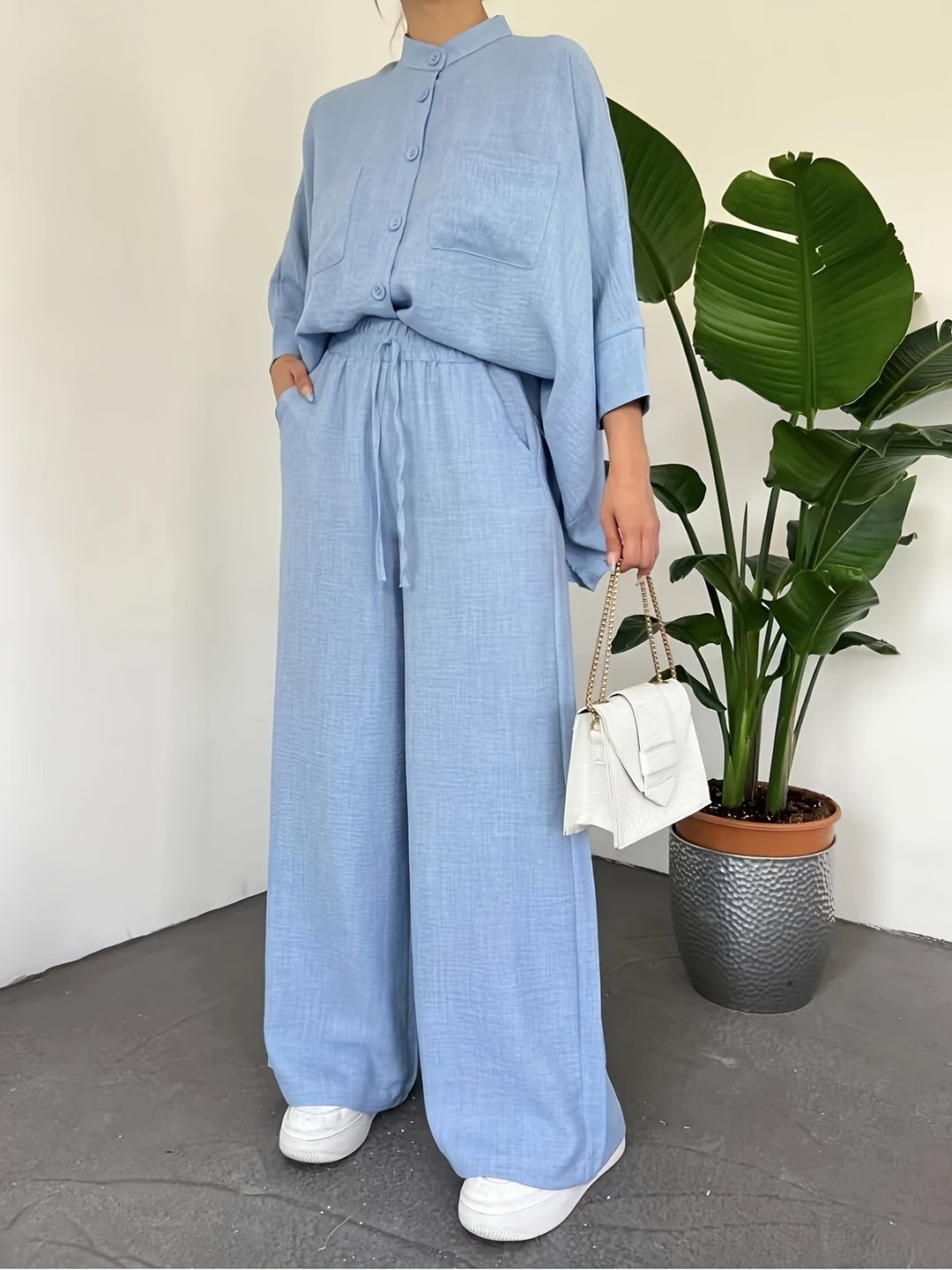 Blouse Set – Batwing Mouwen & Comfortabele Wijde Pasvorm