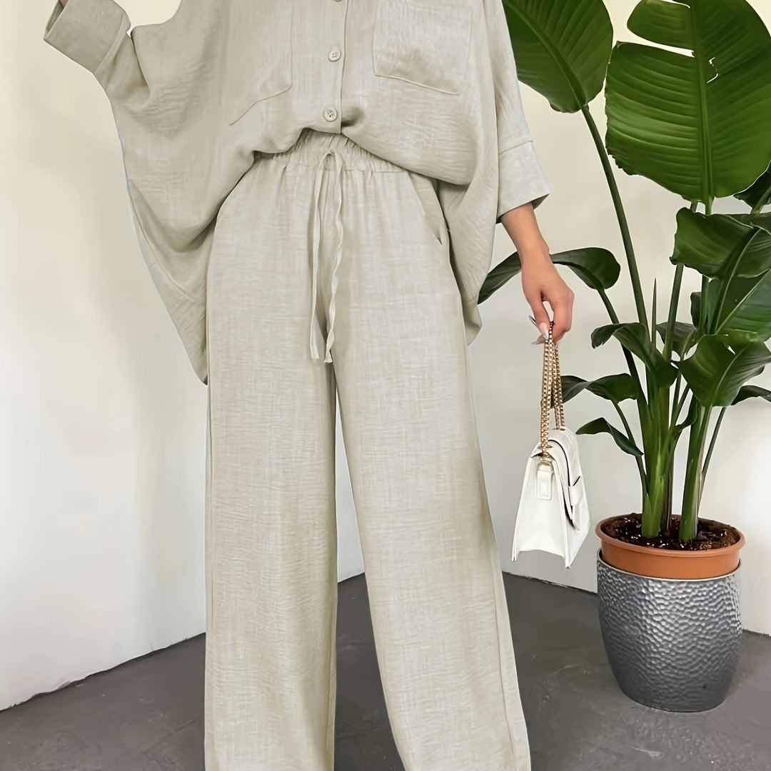 Blouse Set – Batwing Mouwen & Comfortabele Wijde Pasvorm