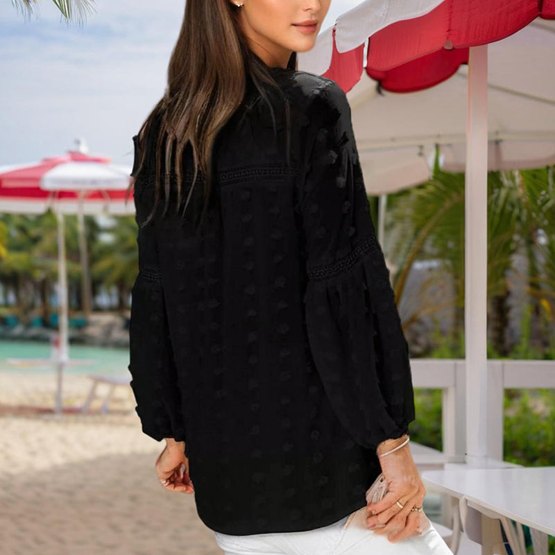 Blouse – V-Hals Met Kantopeningen & Luchtig Draagcomfort