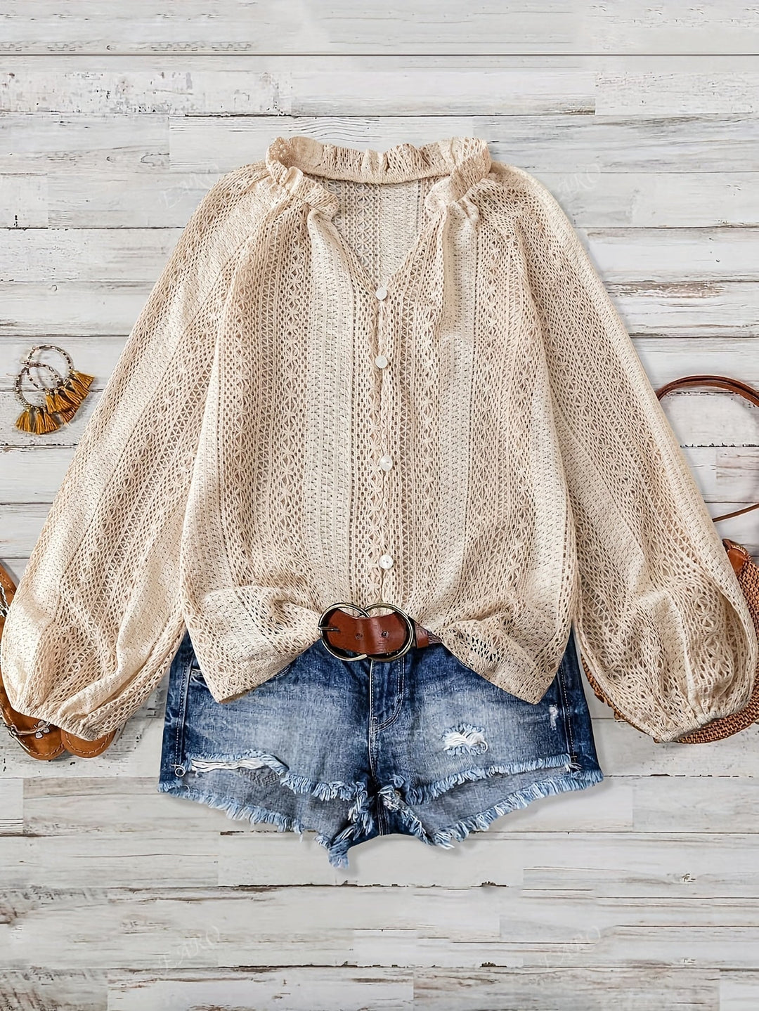 Blouse - V-Hals Ontwerp & Knoopsluiting