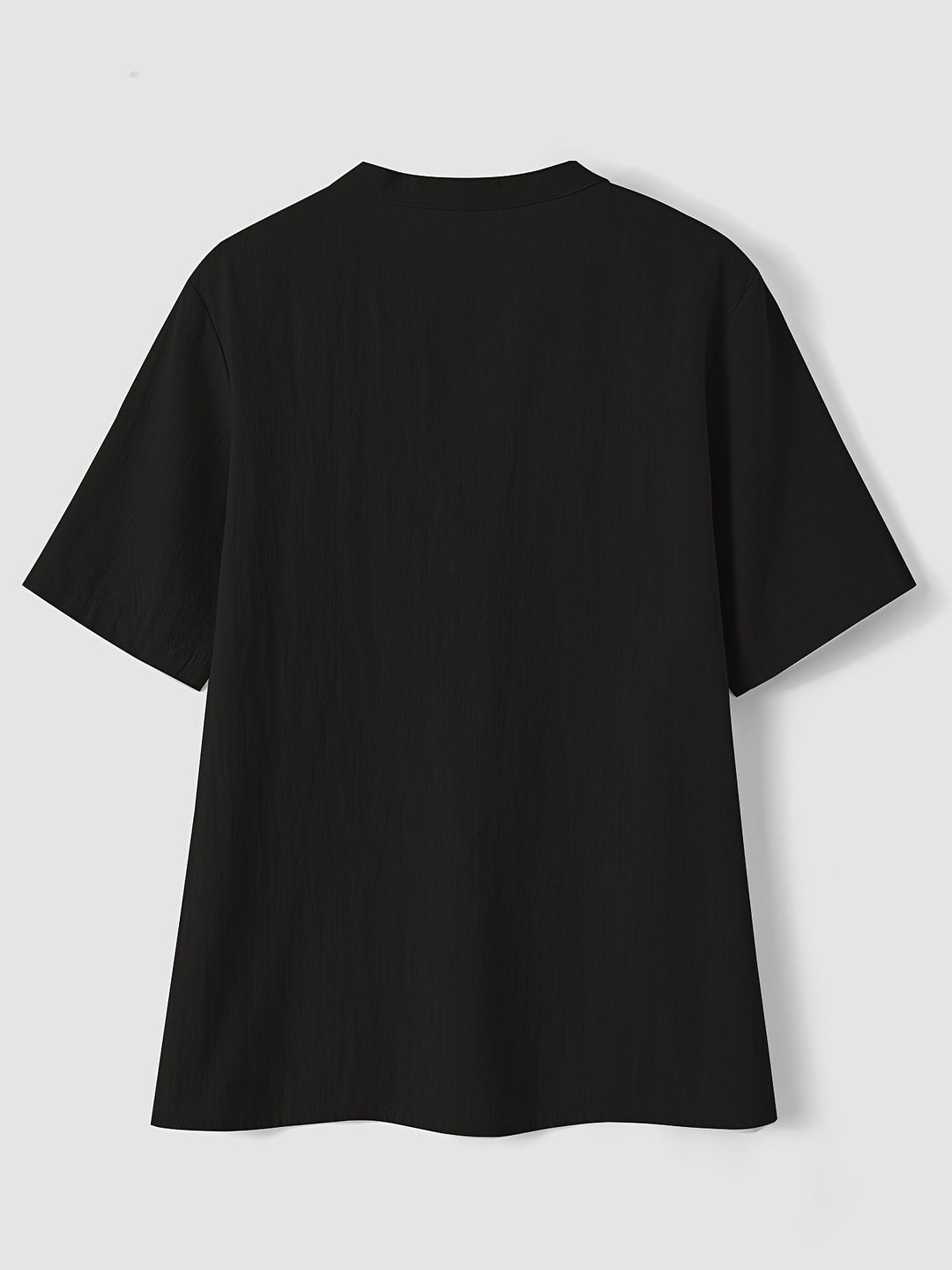 Blouse – V-hals & Losse Pasvorm met Korte Mouwen