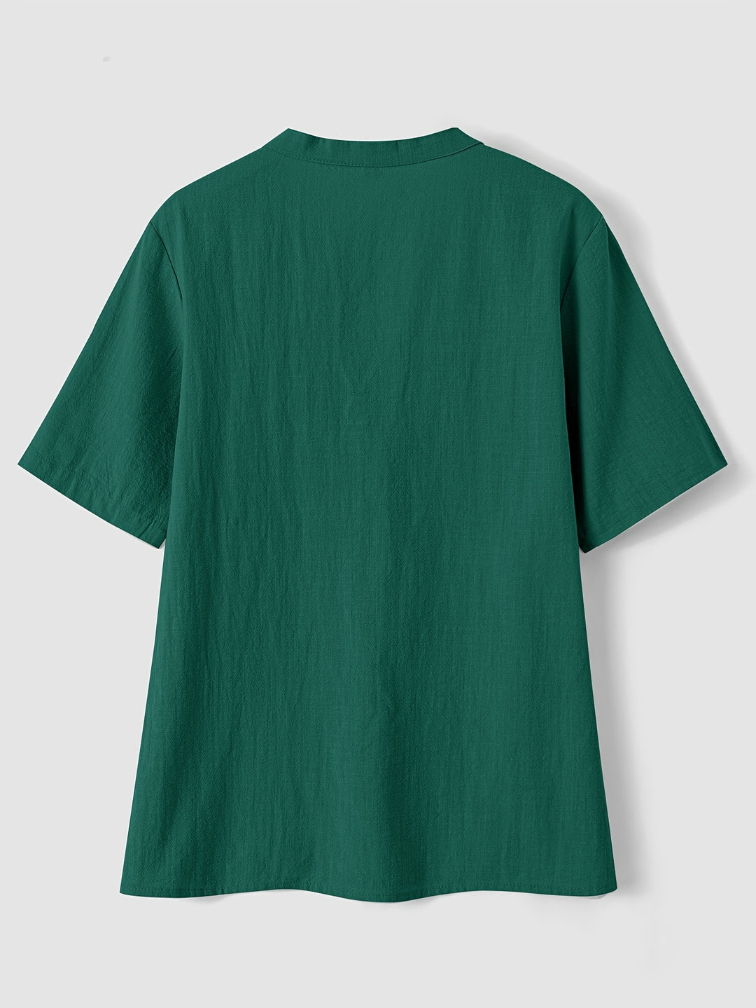 Blouse – V-hals & Losse Pasvorm met Korte Mouwen