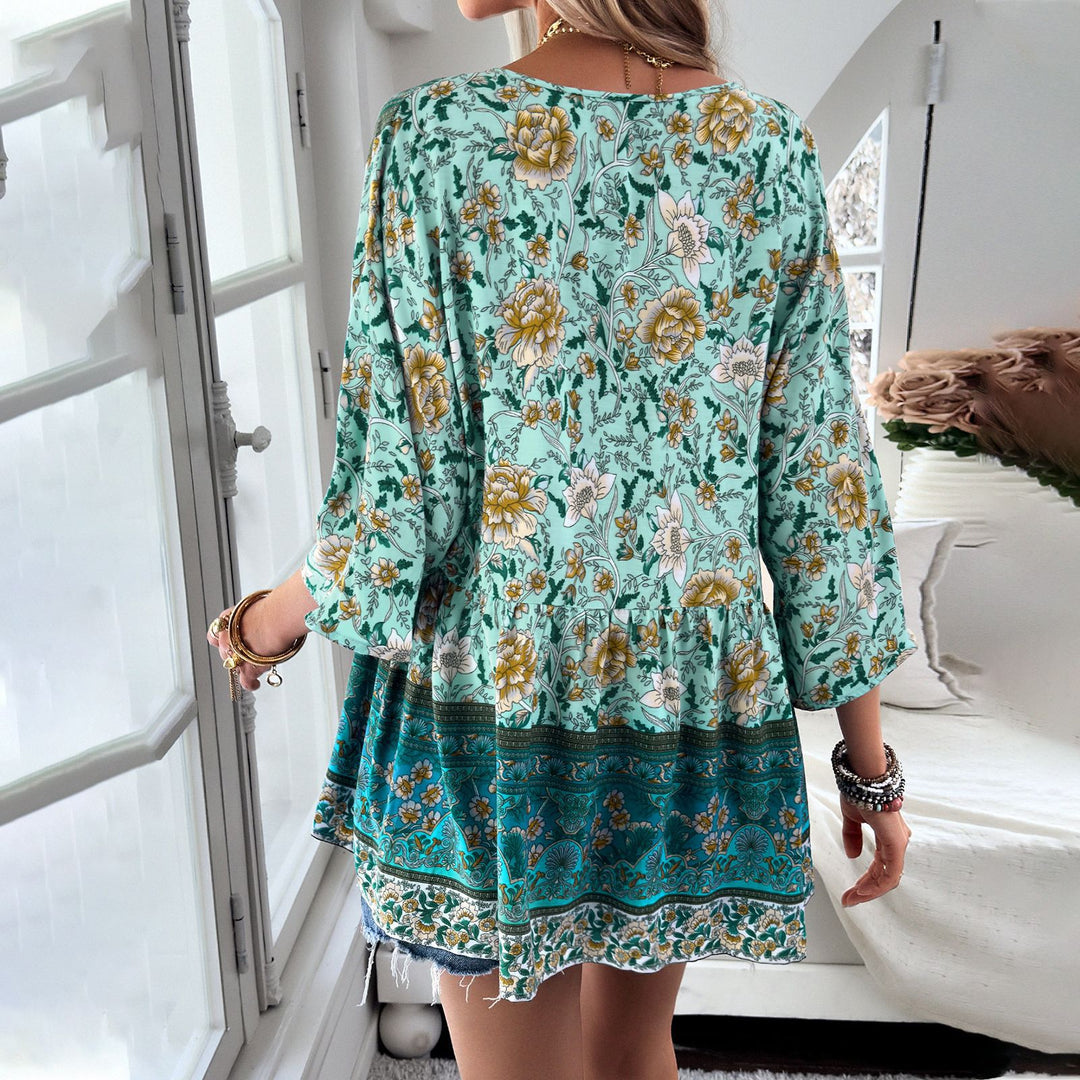 Blouse Viscosemix – V-hals en Losse Vorm voor Makkelijk Aan- en Uitdoen
