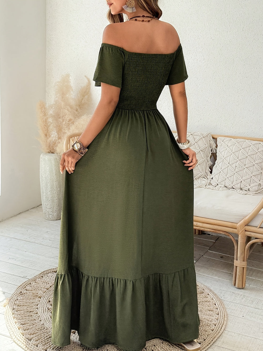 Bohemian Jurk – Hoge Spleet & Comfortabele Pasvorm