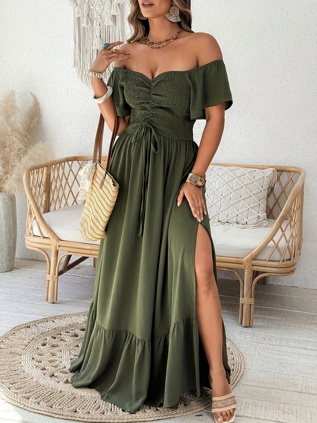 Bohemian Jurk – Hoge Spleet & Comfortabele Pasvorm