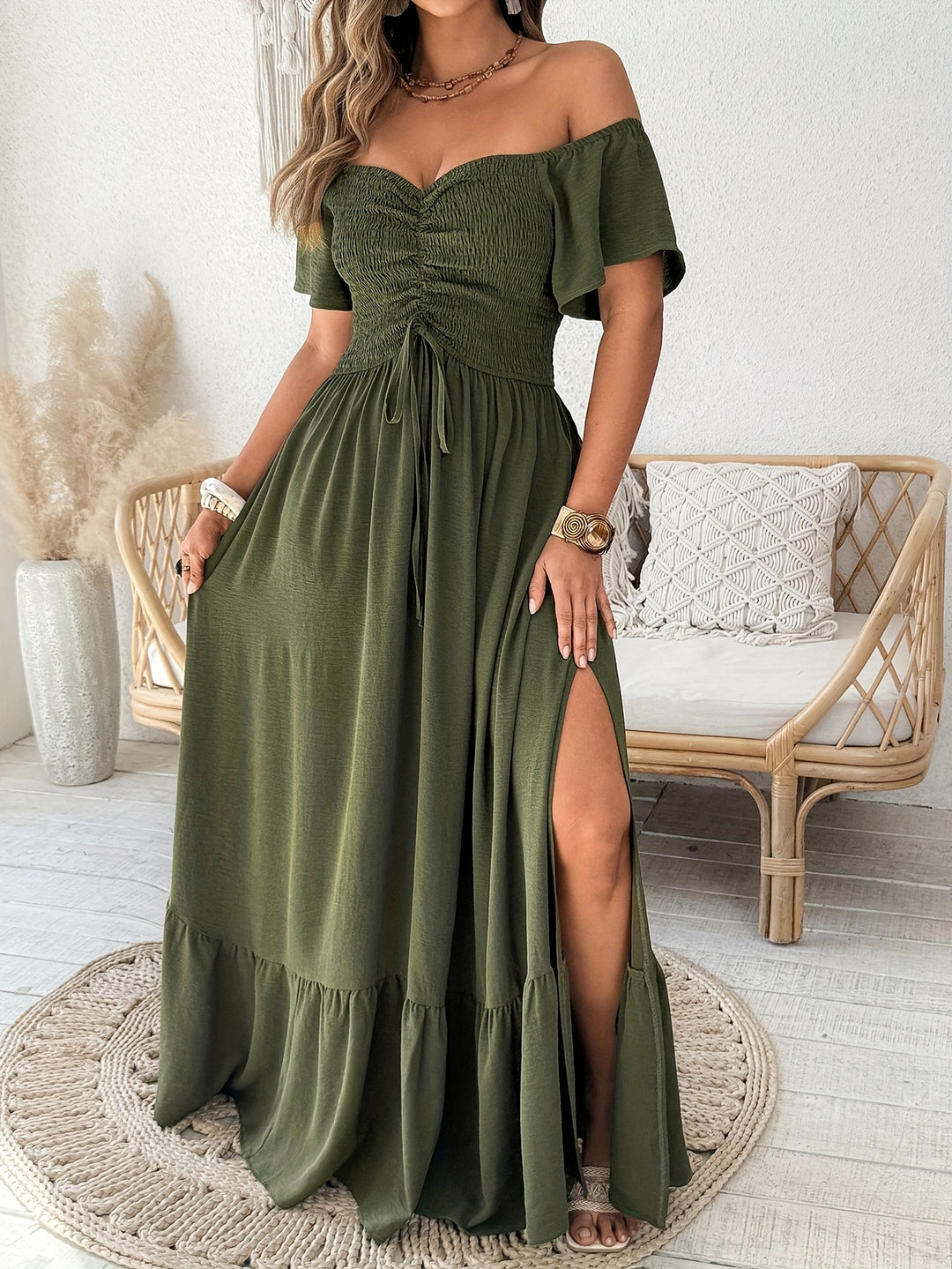 Bohemian Jurk – Hoge Spleet & Comfortabele Pasvorm