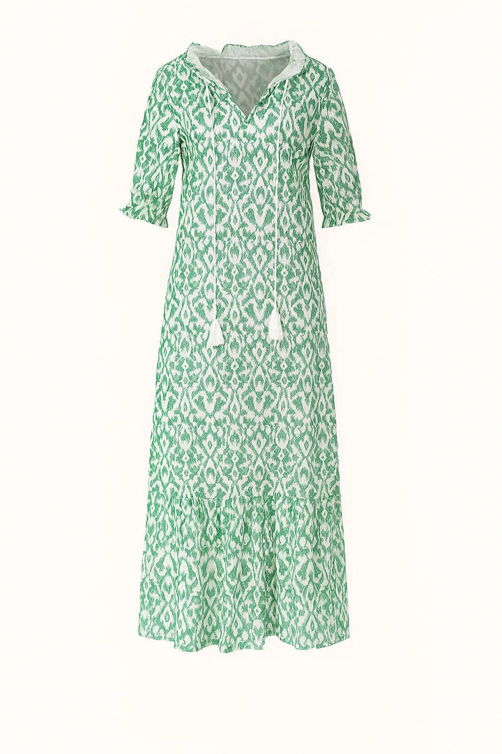Boho Maxi-jurk - Luchtig Ontwerp met Etnische Print & Lichtgewicht Stof