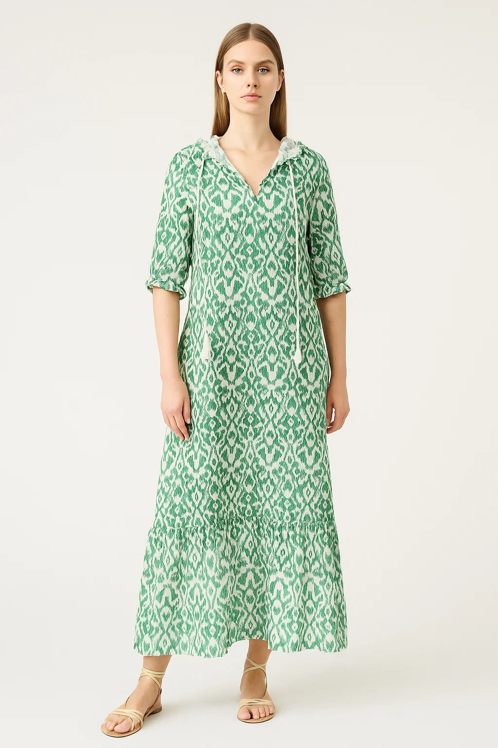 Boho Maxi-jurk - Luchtig Ontwerp met Etnische Print & Lichtgewicht Stof