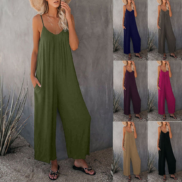 Boho jumpsuit - Brede Pasvorm & Verstelbare Spaghettitraagjes