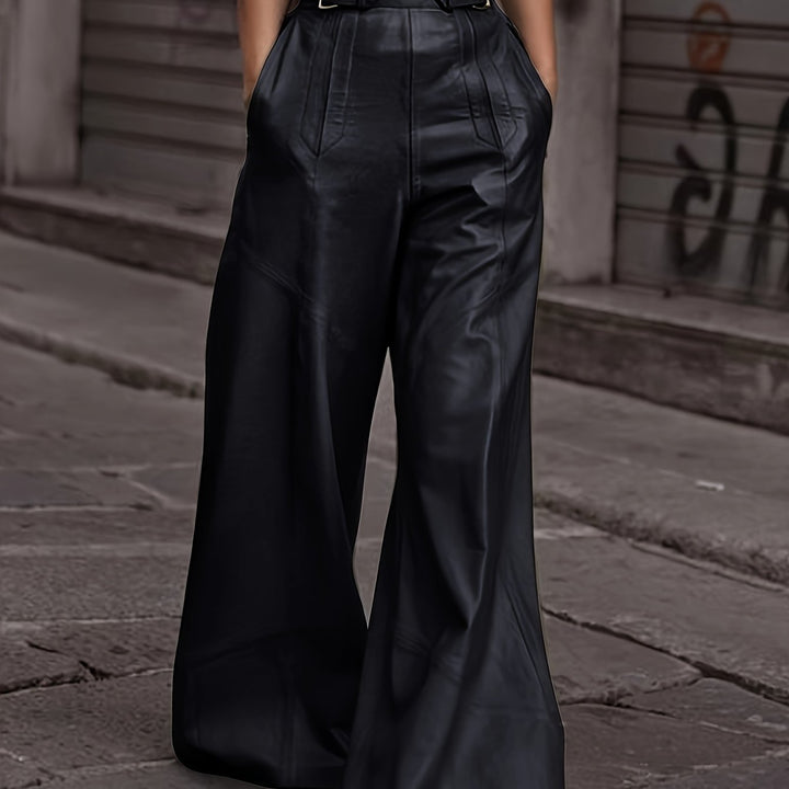 Broek – Hoge Taille En Wijde Pijpen Met Zijzakken En Rits
