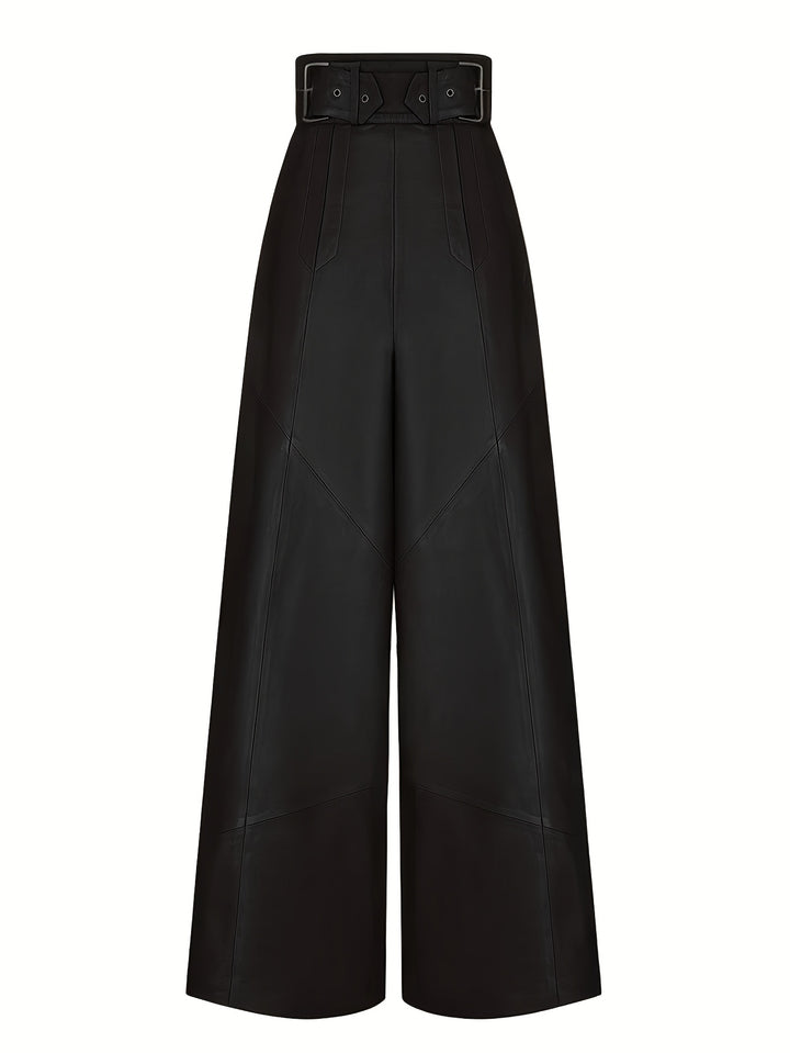 Broek – Hoge Taille En Wijde Pijpen Met Zijzakken En Rits