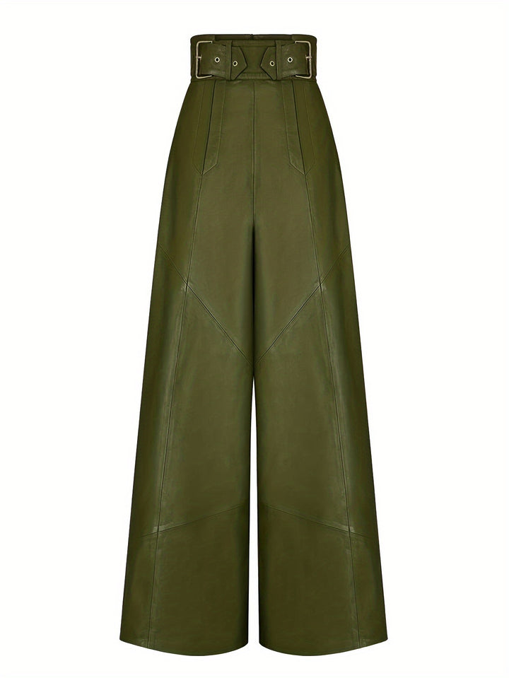 Broek – Hoge Taille En Wijde Pijpen Met Zijzakken En Rits
