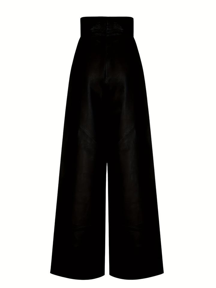Broek – Hoge Taille En Wijde Pijpen Met Zijzakken En Rits