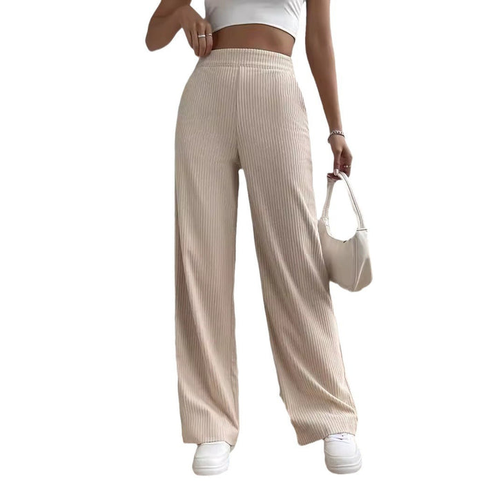 Broek - Hoge Taille en Rechte Wijde Pijpen Ontwerp