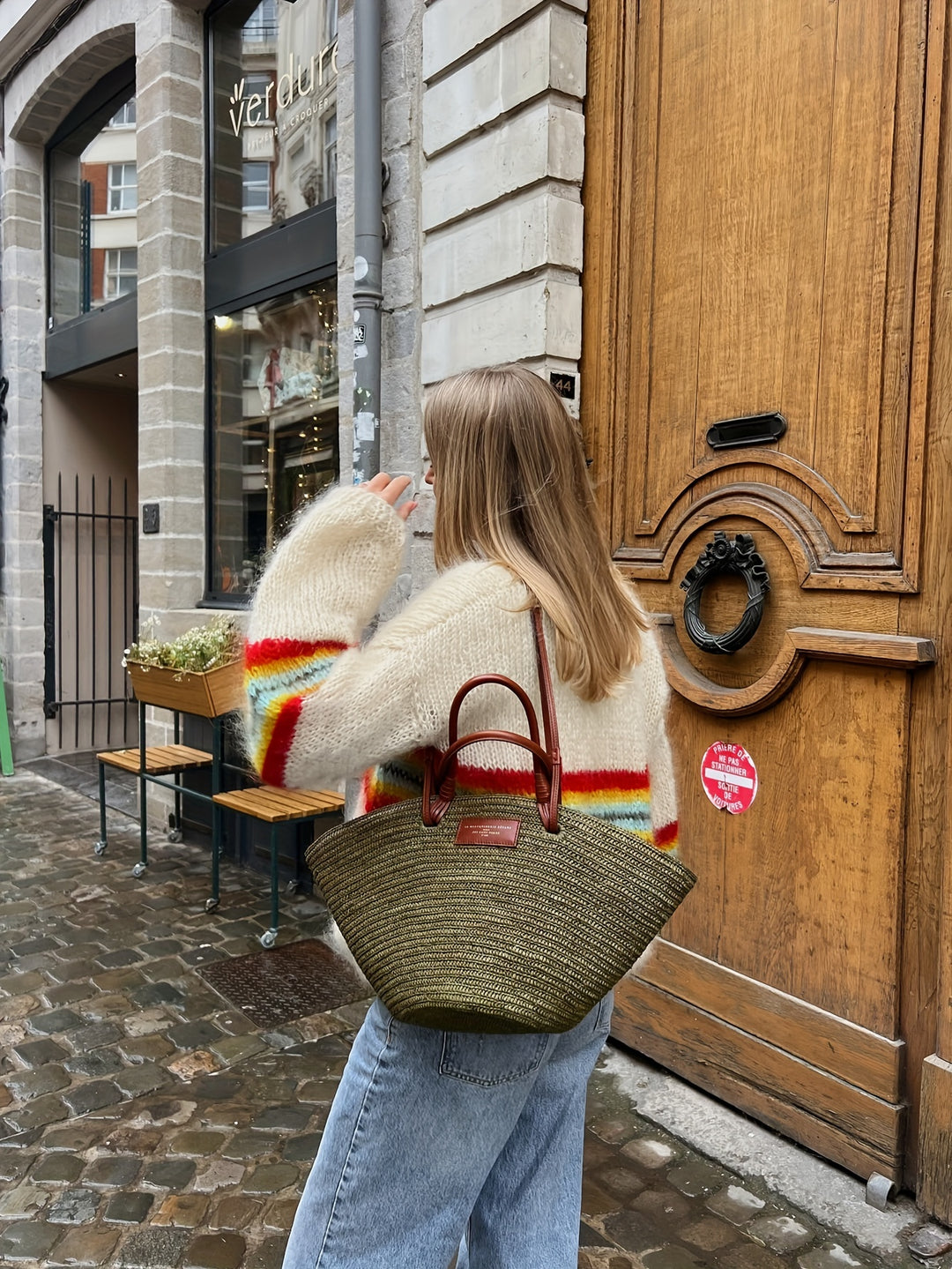Cardigan - Colorblock Bloemen En Ribstructuur Voor Warmte