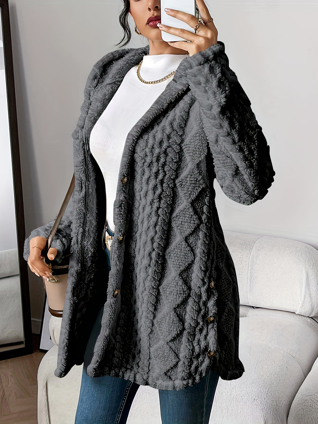 Cardigan – Diamantpatroon & Vrije Beweging