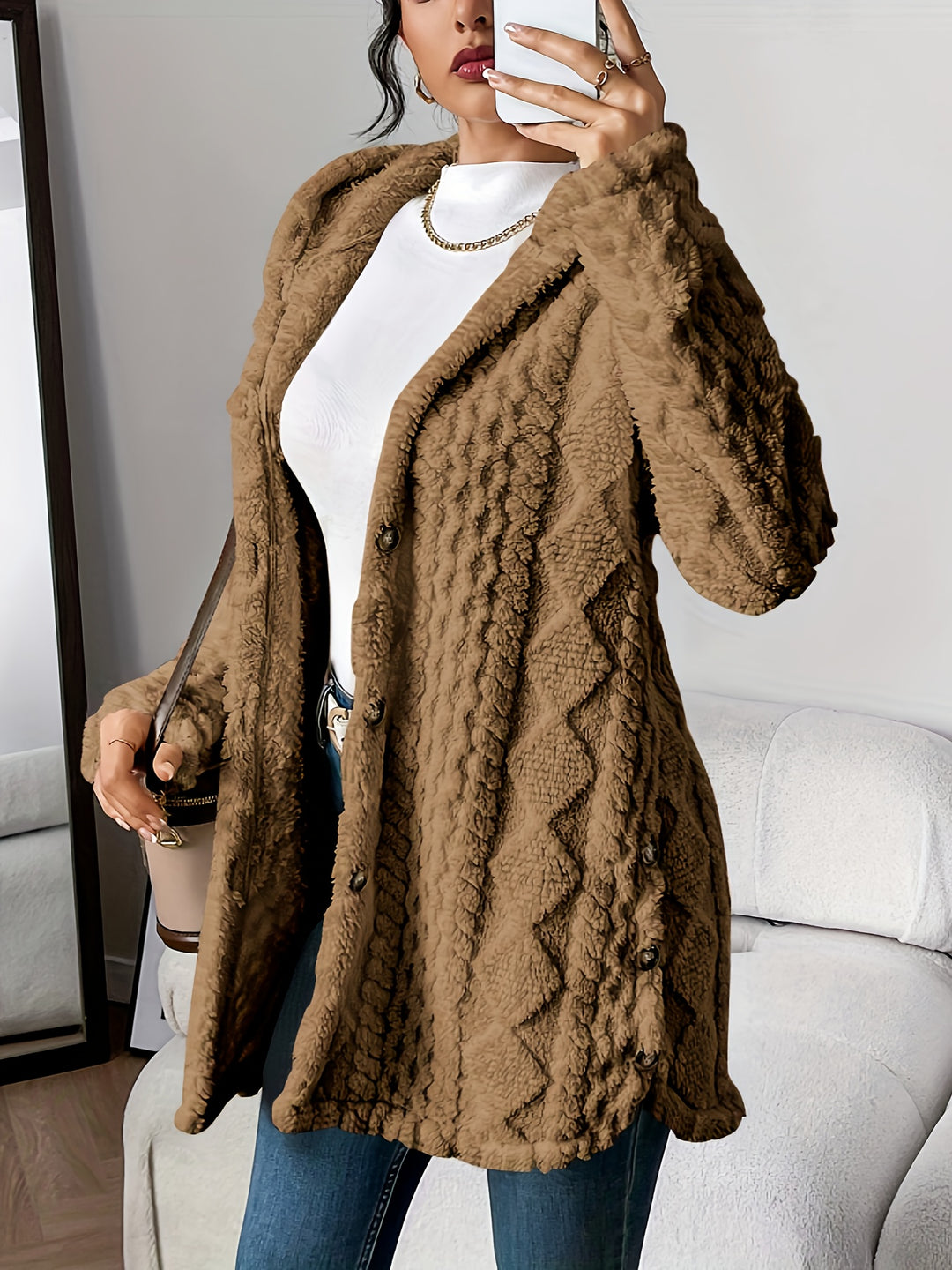 Cardigan – Diamantpatroon & Vrije Beweging