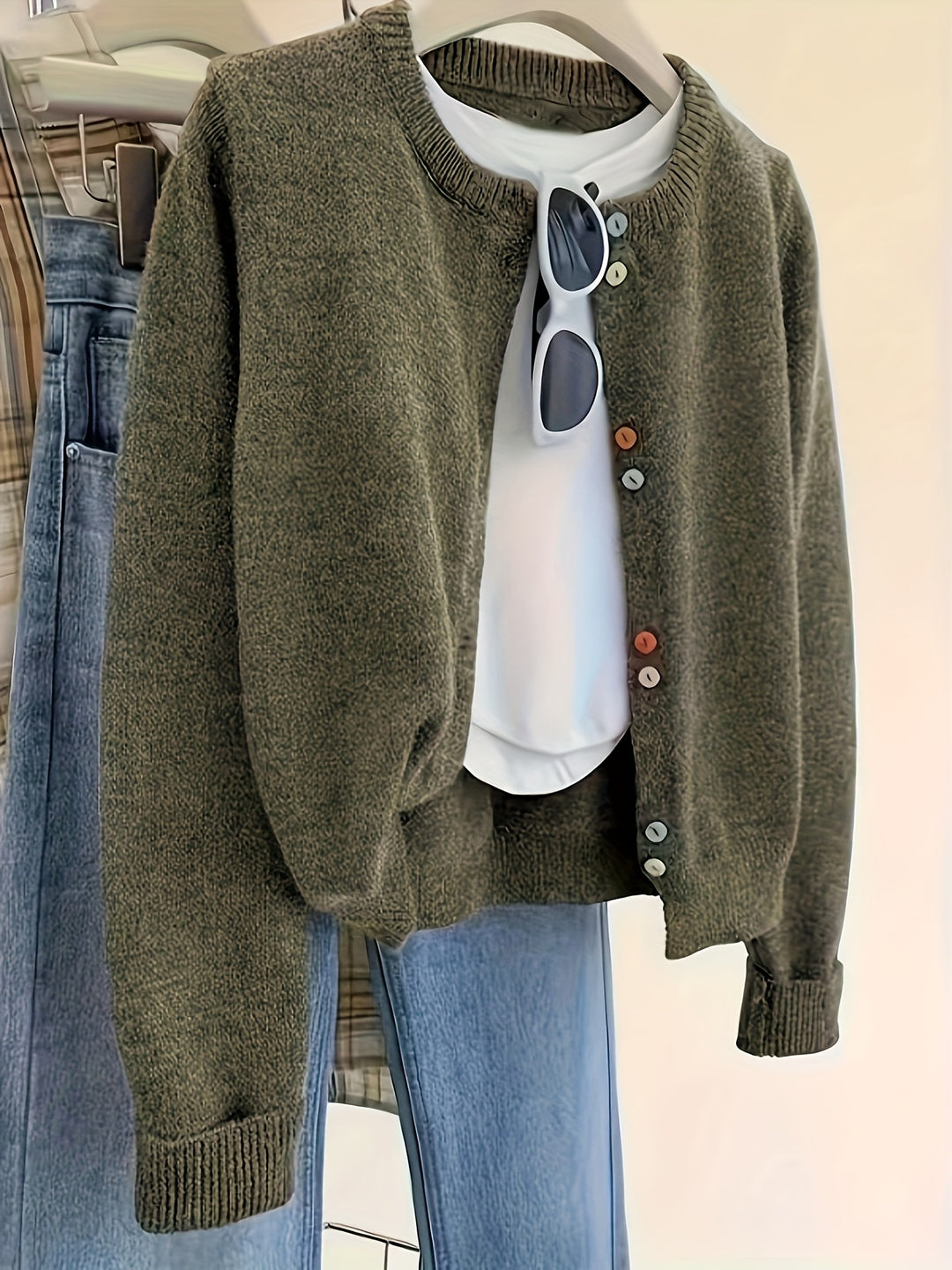 Cardigan – Gebreide Structuur & Lange Mouwen