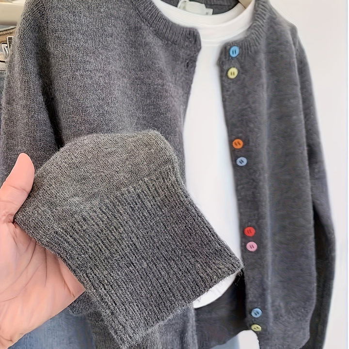 Cardigan – Gebreide Structuur & Lange Mouwen
