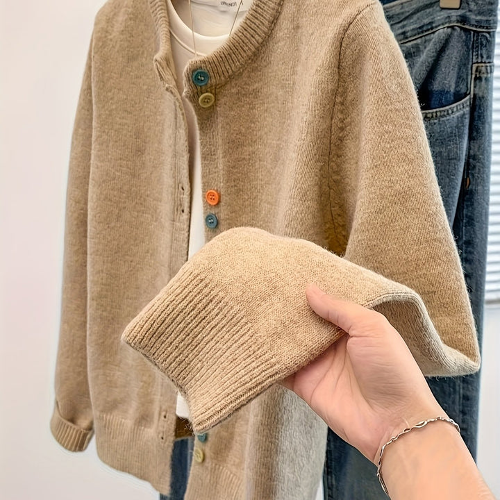Cardigan – Gebreide Structuur & Lange Mouwen