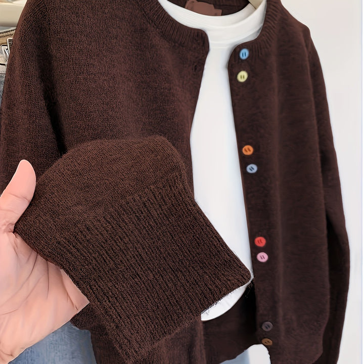 Cardigan – Gebreide Structuur & Lange Mouwen