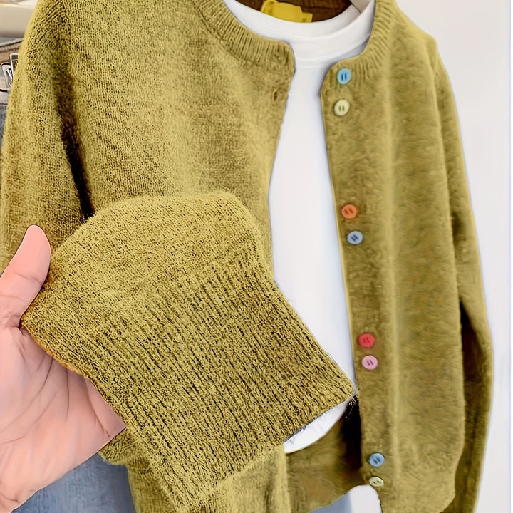 Cardigan – Gebreide Structuur & Lange Mouwen