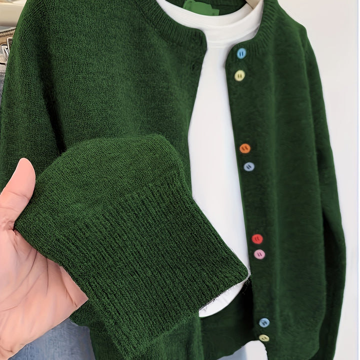 Cardigan – Gebreide Structuur & Lange Mouwen