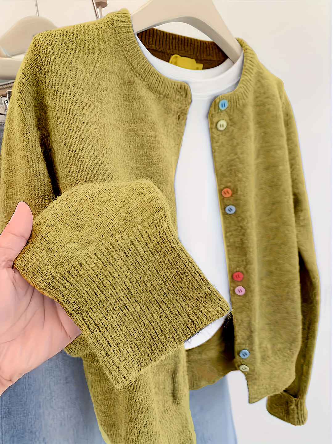 Cardigan – Gebreide Structuur & Lange Mouwen