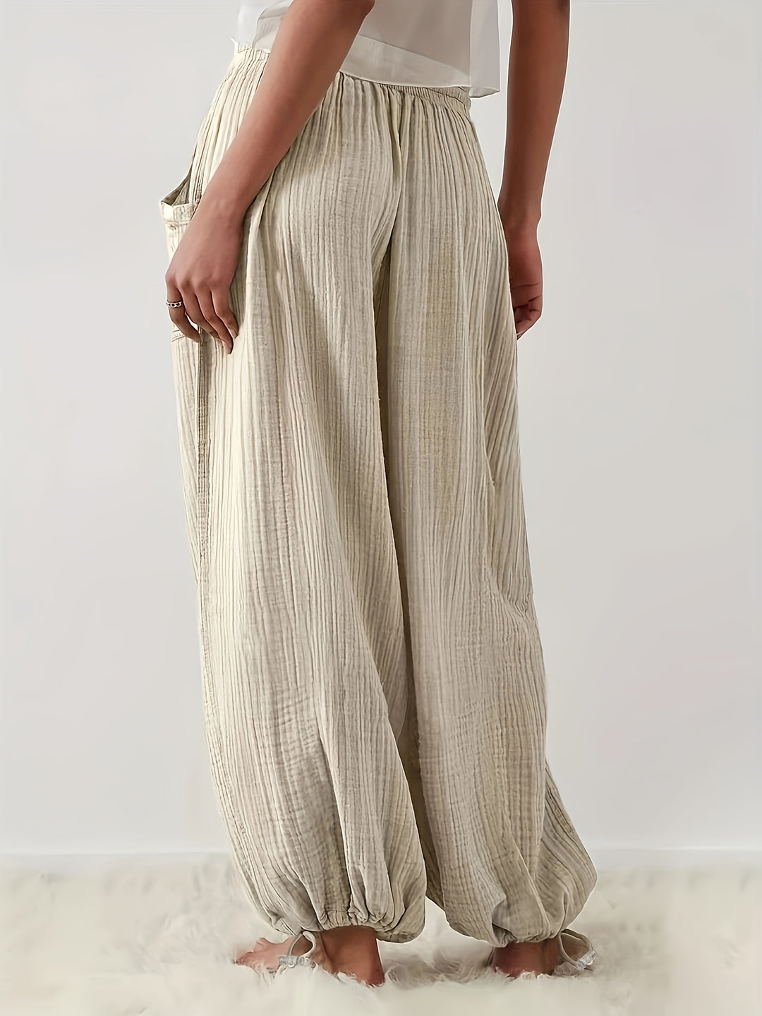 Casual Broek – Elastische Taille & Verstelbare Manchetten
