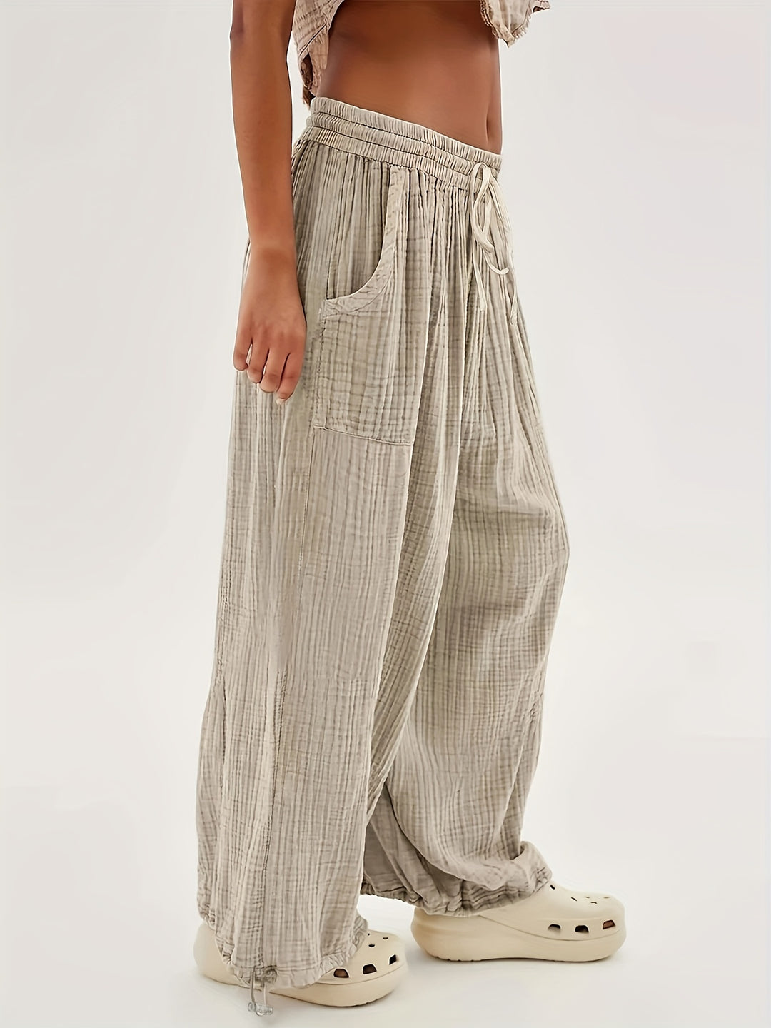 Casual Broek – Elastische Taille & Verstelbare Manchetten