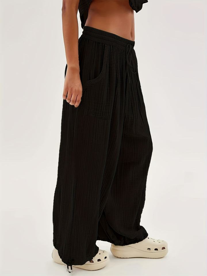Casual Broek – Elastische Taille & Verstelbare Manchetten